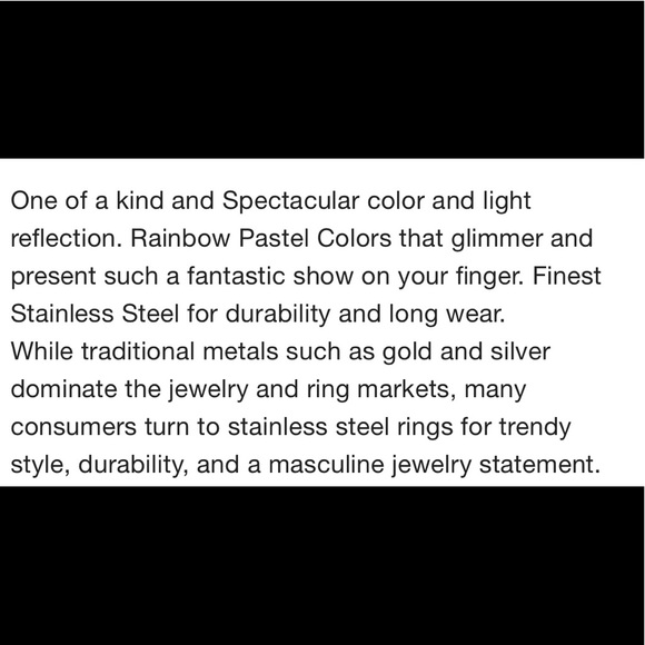 Gorgeous genuine sparkly rainbow diamond dust ring - Picture 4 of 6